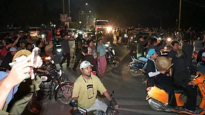 Protesters take to Imphal’s streets amid renewed tensions in Manipur.