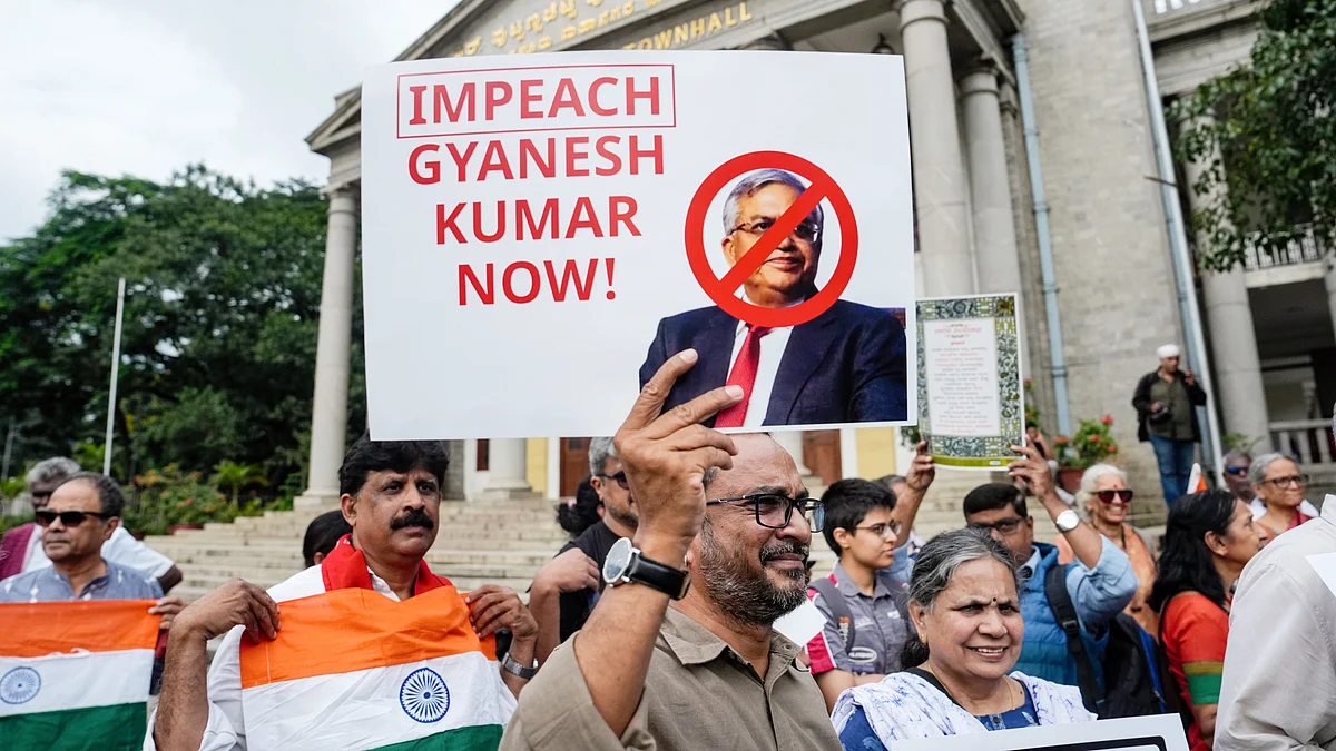 A 'Tiranga Yatra' protest demanding the resignation of Gyanesh Kumar, Bengaluru, 23 Oct