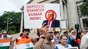 A 'Tiranga Yatra' protest demanding the resignation of Gyanesh Kumar, Bengaluru, 23 Oct