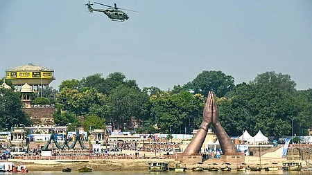 Security personnel spot a man behaving suspiciously near the helipad during the event.