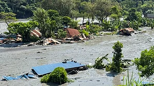 Floodwaters inundate homes in Shanti Bazaar, Arughat-5.