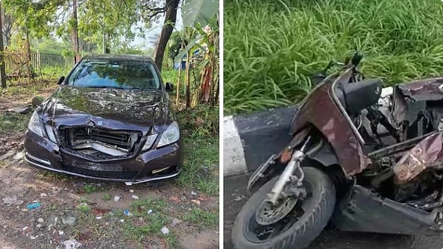 The damaged vehicles in Cheranalloor.