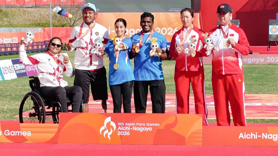 Sheetal Devi and Noman Kumar at the podium in Aichi Nagoya