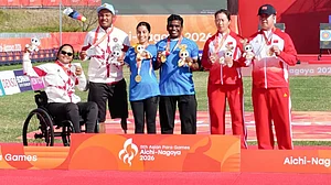 Sheetal Devi and Noman Kumar at the podium in Aichi Nagoya