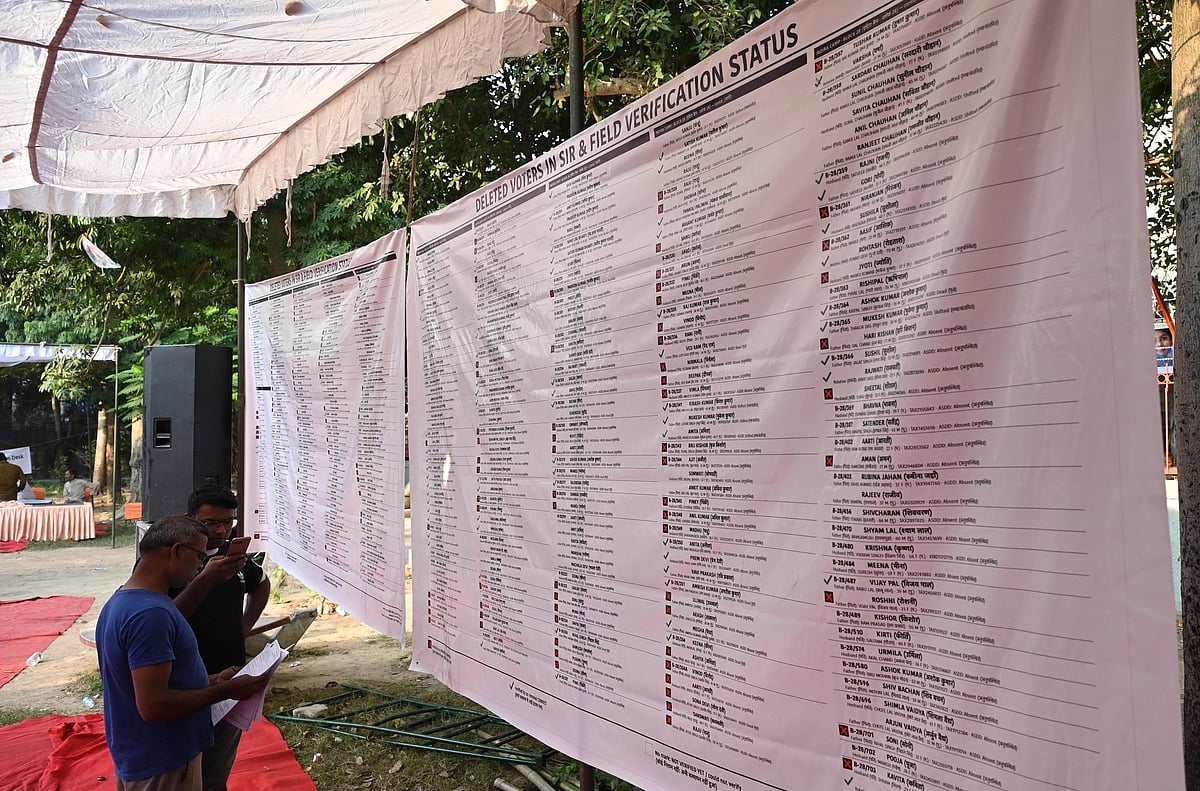 Names of deleted voters displayed at the Jan Sunwai in Trilokpuri