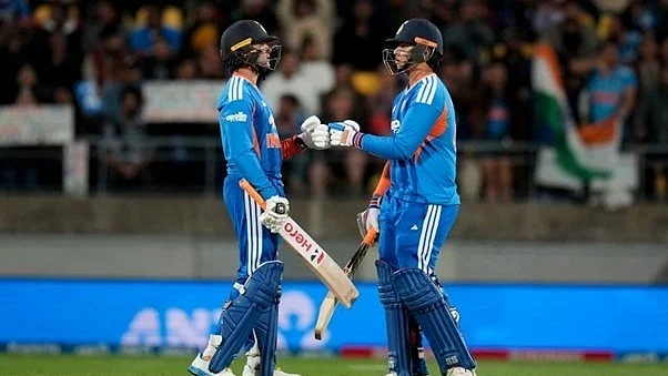 Abhishek Sharma (left) and Vaibhav Sooryavanshi during their matchwinning opening stand