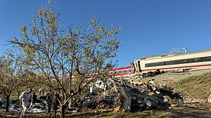 Two carriages of the Iryo train derailed following the impact.