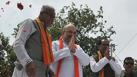 बीजेपी अध्यक्ष अमित शाह और मध्य प्रदेश के मुख्यमंत्री शिवराज सिंह चौहान/ फोटो: Getty Images