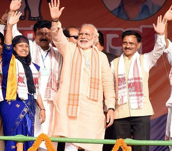 बीजेपी की रैली में पीएम मोदी के साथ बेनजीर