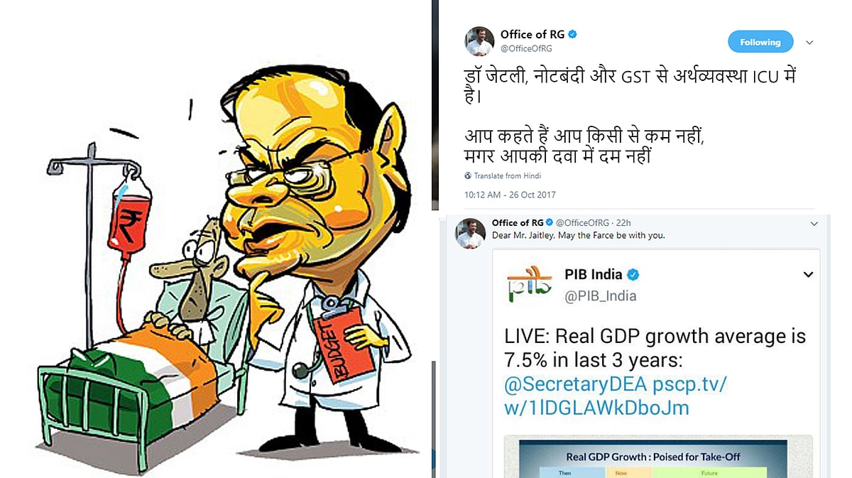 “जेटली जी, आपकी दवा में दम नहीं”: @OfficeOfRG का वित्त मंत्री पर नया कटाक्ष