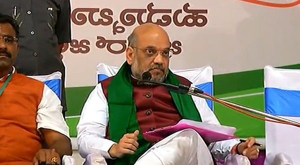 अमित शाह का कर्नाटक‌‌ दौरा: हेगड़े के बयान से नाराज दलितों ने दिखाए काले झंडे, रैली में लोग नदारद  