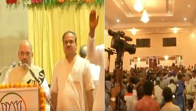 कर्नाटक चुनाव: अमित शाह की सभा में लगे बीजेपी विरोधी नारे, बीच में रोकना पड़ा भाषण