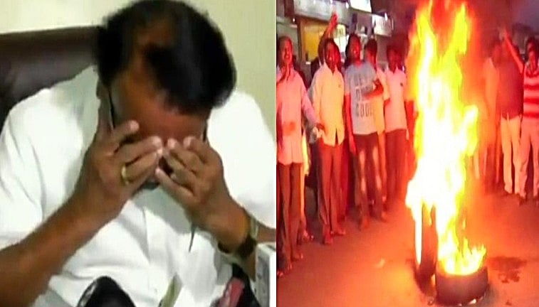 कर्नाटक चुनाव: टिकट बंटवारे पर मारा-मारी, फूट-फूटकर रोए बीजेपी नेता, धारवाड़ में  हंगामा