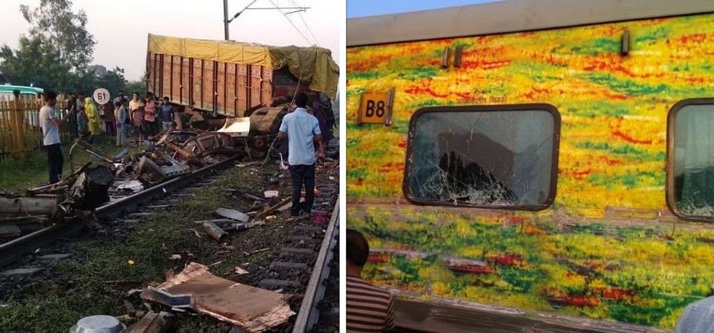 मध्य प्रदेश: झाबुआ में रेल हादसा, राजधानी एक्सप्रेस से टकराया ट्रक, दो डिब्बे पटरी से उतरे