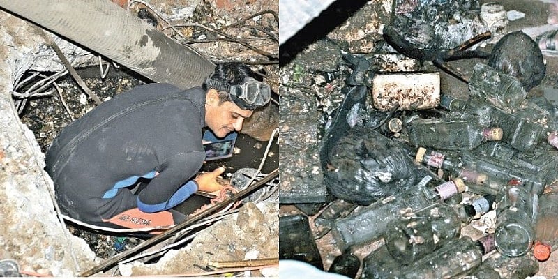 बिहारः नीतीश सरकार की शराबबंदी का हाल, हर नाले से निकल रही हैं खाली बोतलें और पाउच