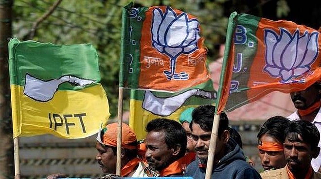 अब त्रिपुरा में बीजेपी की सहयोगी ने तरेरी आंखें, राज्य की दोनों लोकसभा सीटों पर चुनाव लड़ने का किया ऐलान