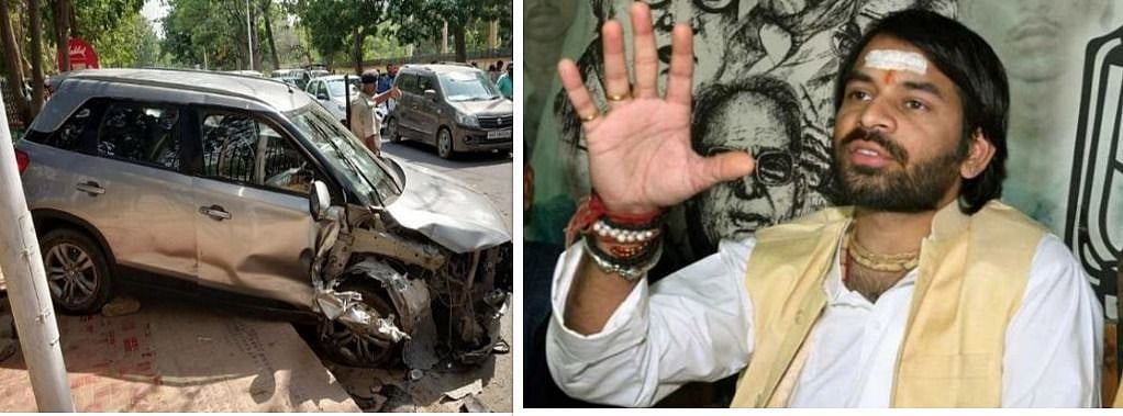 लालू  के बेटे तेज प्रताप की कार की भीषण टक्कर, हुए घायल, अस्पताल में हाल जानने वालों का लगा जमावड़ा