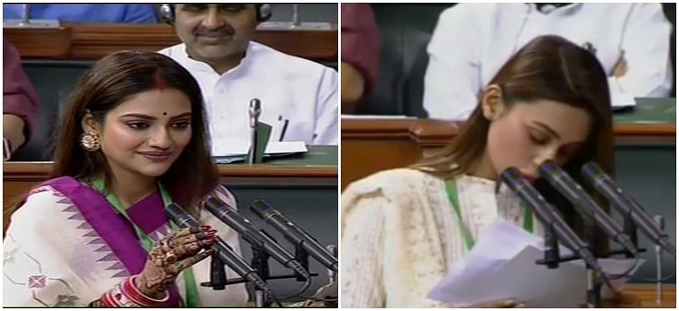 फिल्मों से राजनीति में आईं तृणमूल की  सांसद मिमी चक्रवर्ती और नुसरत जहां ने ली शपथ