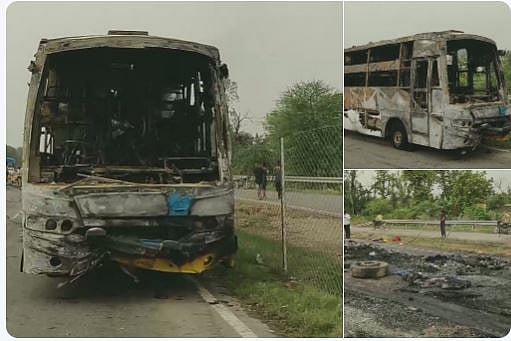 हरियाणा में चलती बस में लगी भीषण आग, हादसे में 2 लोगों की मौत, 12 लोग झुलसे, मचा हड़कंप 