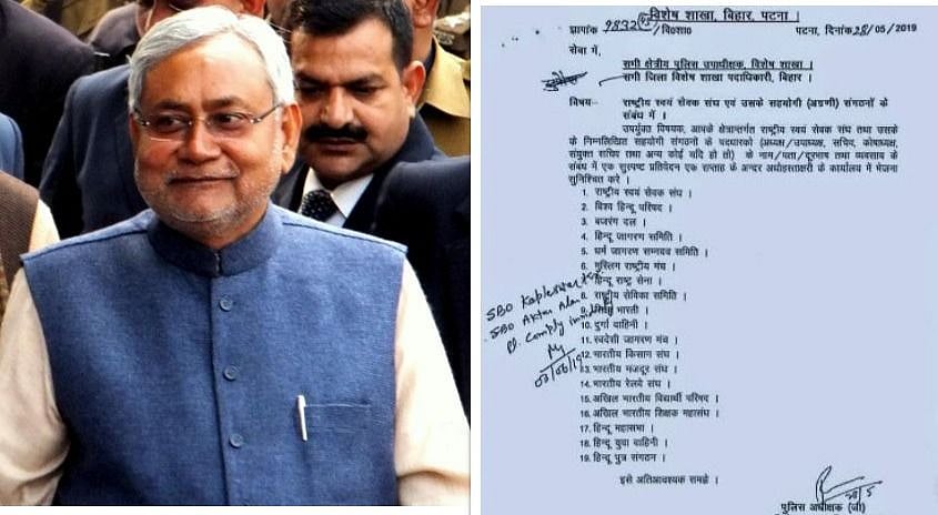 नीतीश की पुलिस आरएसएस सहित 19 संगठनों की  खंगालेगी  कुंडली, पत्र वायरल होने के बाद जेडीयू-बीजेपी में बवाल!