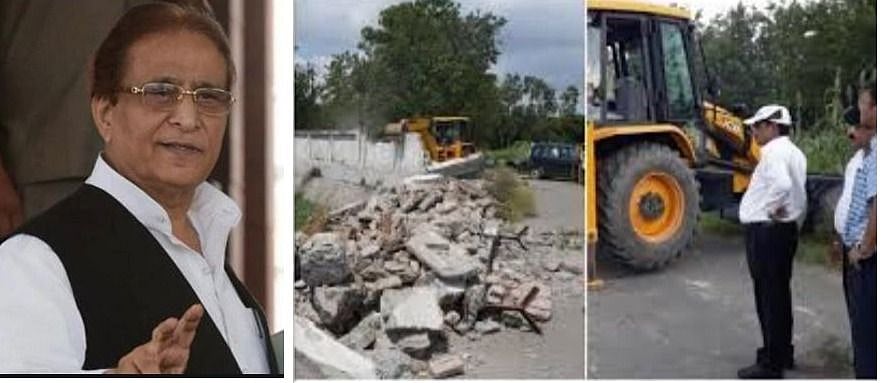 रामपुर में आजम खान के ‘हमसफर रिसॉर्ट’ की दीवार पर चला बुलडोजर, जमीन पर अवैध निर्माण कराने का आरोप