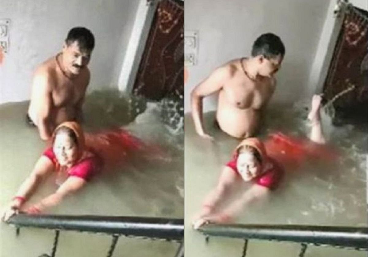 उत्तर प्रदेश: जब घर में घुसा बाढ़ का पानी, पत्नी लगी तैरने, पति बना ‘ट्रेनर’