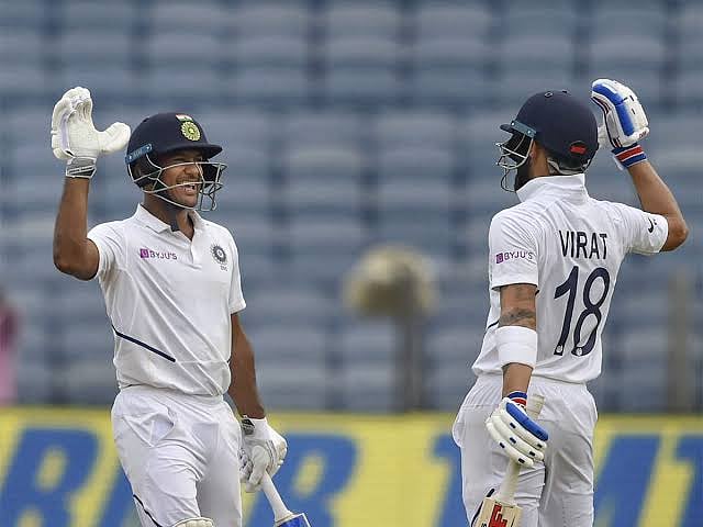 पुणे टेस्ट: मयंक के शतक की बदौलत मैच का पहला दिन रहा टीम इंडिया के नाम, 3 विकेट खोकर बनाए 273 रन