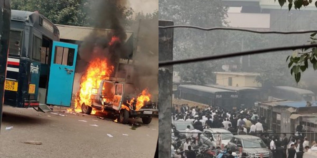 दिल्लीः कोर्ट परिसर में ही कानून के दो रखवालों में खूनी बवाल, वकीलों-पुलिस में जमकर मारपीट, फायरिंग, आगजनी