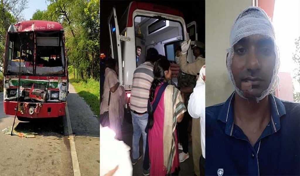 कोरोना लॉकडाउन: प्रयागराज से छात्रों को कुशीनगर ले जा रही रोडवेज बस की ट्रक से टक्कर, कई छात्र घायल