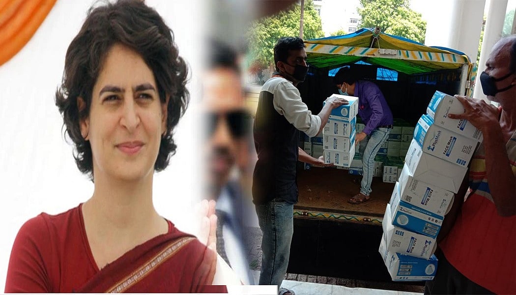 कोरोना संकट के बीच प्रियंका गांधी ने बढ़ाया हाथ, लखनऊ में जरूरतमंदों के लिए भेजा 1 लाख मास्क