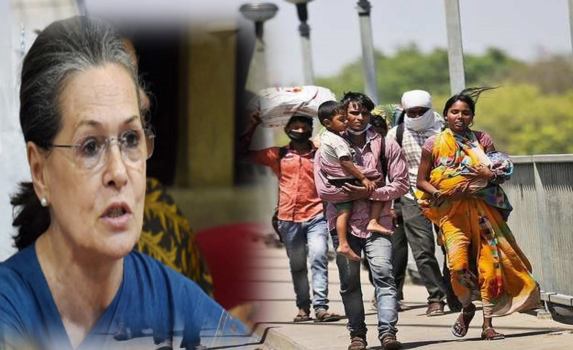मेहनतकश मजदूरों और कामगारों के घर लौटने का यात्रा खर्च उठाएगी कांग्रेस : सोनिया गांधी