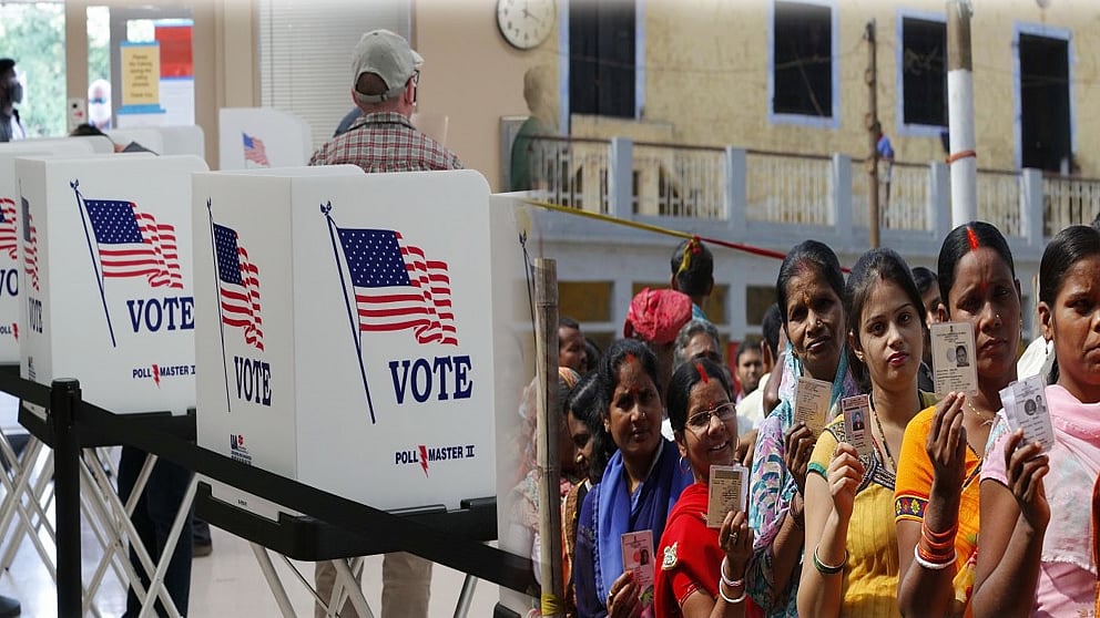 अमेरिका और भारत में मतदान की प्रक्रिया - फोटो : Getty Images