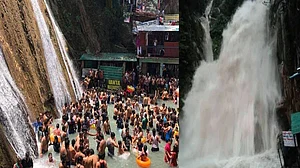 उत्तराखंड के मसूरी के कैम्पटी फॉल में उफान, बाल-बाल बची 200 सैलानियों की जान, देखें वीडियो