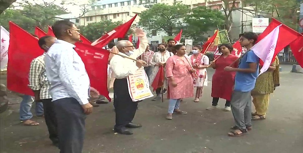 मोदी सरकार की नीतियों के खिलाफ सेंट्रल ट्रेड यूनियन का भारत बंद, बंगाल में प्रदर्शन, हरियाणा में थमे हजारों बसों के पहिए