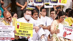 वीडियो: देशभर में कांग्रेस का ‘महंगाई मुक्त भारत’ अभियान, सिलेंडर पर हार चढ़ाकर राहुल गांधी ने जताया विरोध