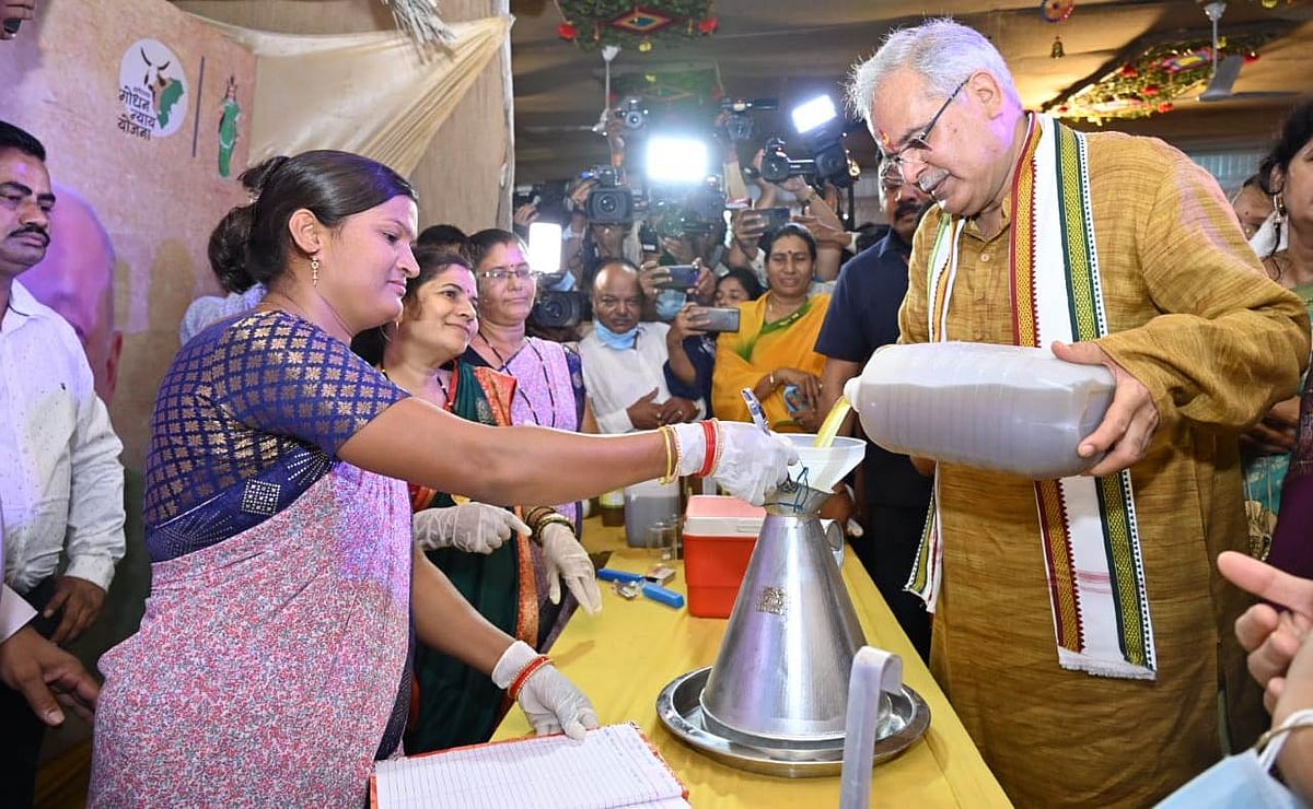 गौ-मूत्र खरीदी करने वाला देश का पहला राज्य बना छत्तीसगढ़, CM भूपेश बघेल बने पहले विक्रेता  