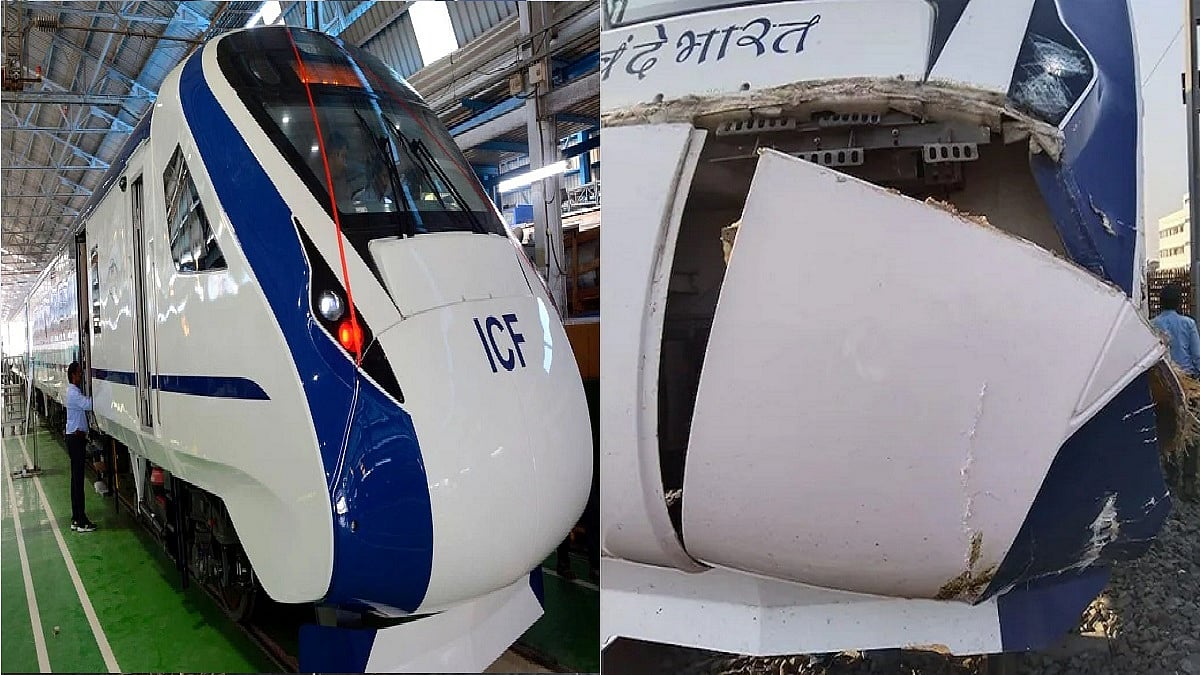 'वंदे भारत एक्सप्रेस' इस बार गाय से टकराई, हुआ वही हाल! टूट गया सामने का हिस्सा