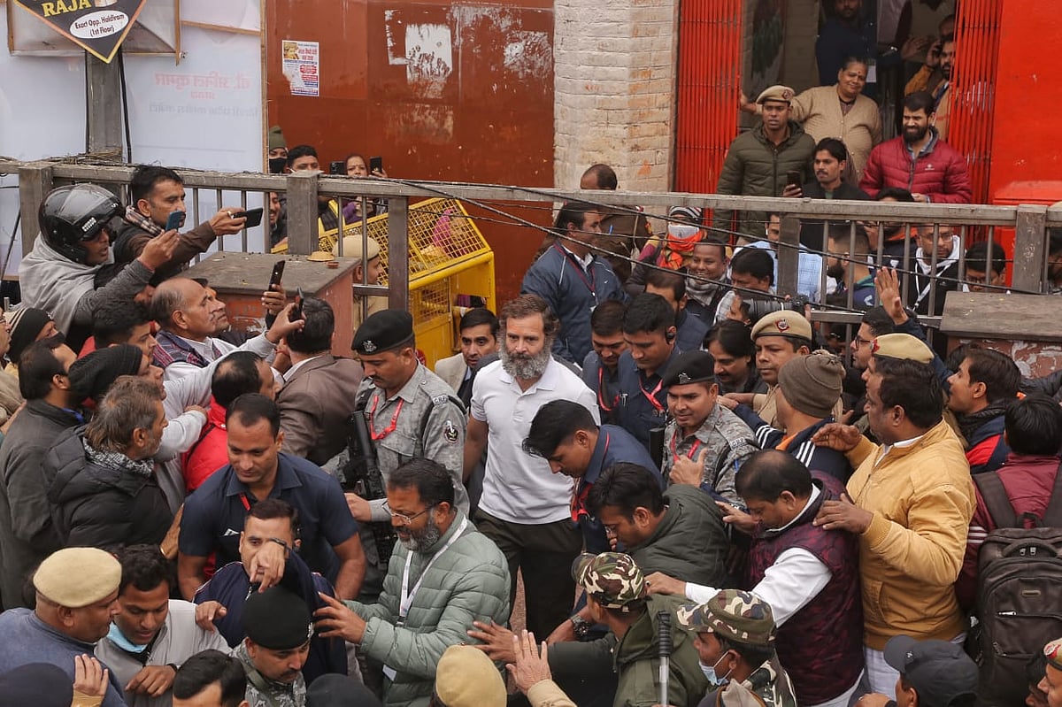हनुमान मंदिर में पूजा के बाद राहुल गांधी ने यात्रा शुरू की