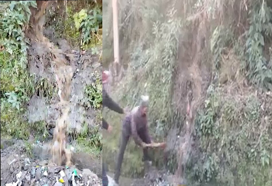 जोशीमठ में फिर खतरे की घंटी, सिंहधार और नृसिंह मंदिर के बीच फूटी पानी की धार, दहशत में आए लोग