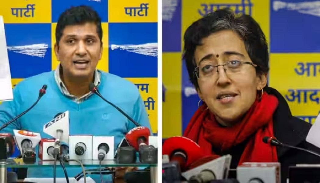 दिल्ली: कैबिनेट में शामिल करने के लिए LG ने राष्ट्रपति के पास भेजा सौरभ भारद्वाज और आतिशी का नाम 