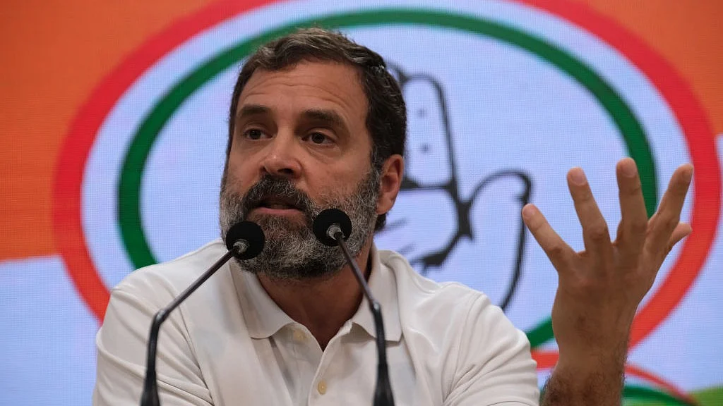 सूरत कोर्ट का फैसला आने के बाद राहुल गांधी ने 25 मार्च को दिल्ली में प्रेस कांफ्रेंस की थी। (फोटो : Getty Images)