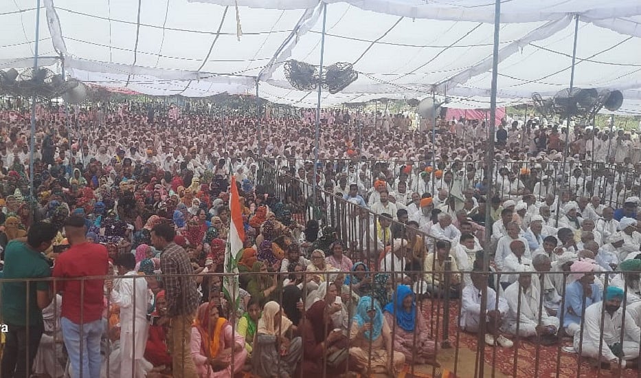जींद में महिला पहलवानों के समर्थन में हुई महापंचायत में उमड़ा हुजूम
