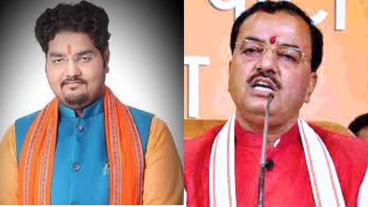 योगेश मौर्य और दाएं उत्तर प्रदेश के डिप्टी सीएम केशव प्रसाद मौर्य