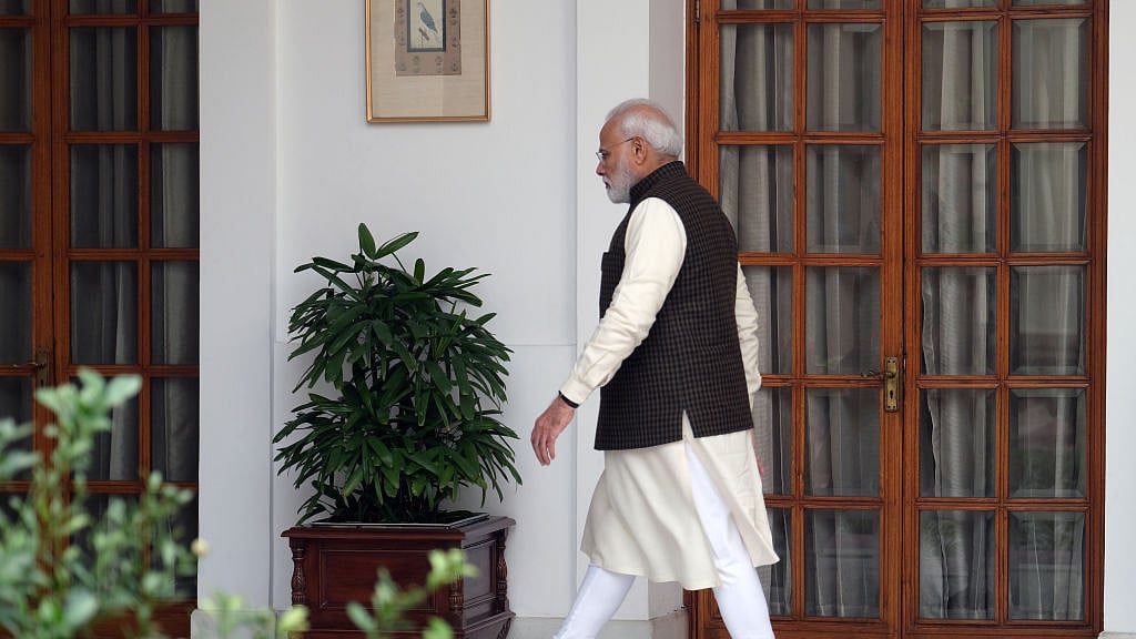 दिल्ली स्थित हैदराबाद हाऊस में प्रधानमंत्री नरेंद्र मोदी (फोटो - Getty Images)
