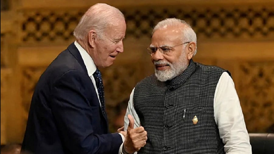 हिरोशिमा में शिखर सम्मेलन के दौरान जो बाइडेन और पीएम मोदी