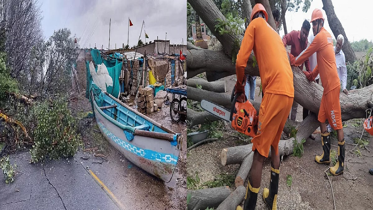 गुजरात में चक्रवात बिपरजॉय से हुआ नुकसान।
