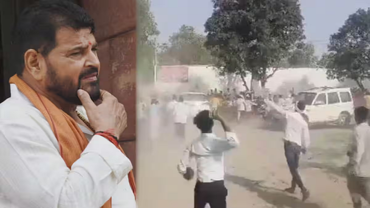 बीजेपी सांसद बृजभूषण सिंह के कार्यक्रम में बवाल।