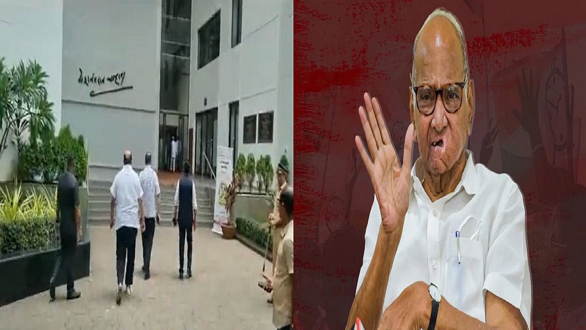शरद पवार से मिलने पहुंचे अजित गुट के विधायक।