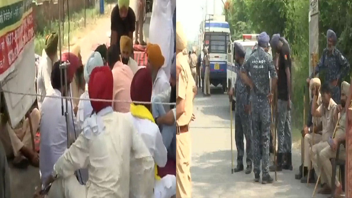 अपनी मांगो लेकर पंजाब के संगरूर में धरने पर बैठे किसान।