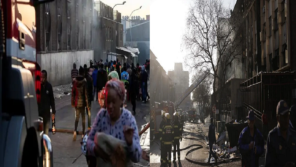 साउथ अफ्रीका के जोहान्सबर्ग में 5 मंजिला इमारत में आग लगने से 63 लोगों की मौत।